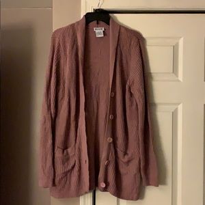 Blair Mauve pink long pocketed cardigan size small